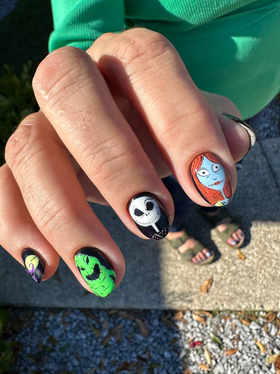 Hand painted floral nail art Gulf Breeze FL